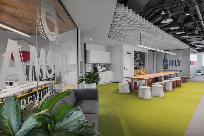 Офисное пространство компании Heineken, созданное архитекторами АBD Architects, потолки Paper Design®