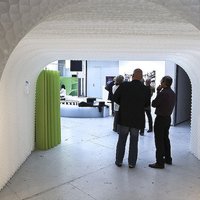 Paper arch for exhibition stands 