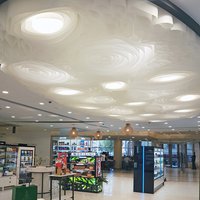 Освещение декоративного потолка Wave ceiling
