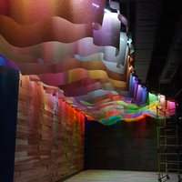 Paper ceiling with illumination "Northern Lights", Ufa 