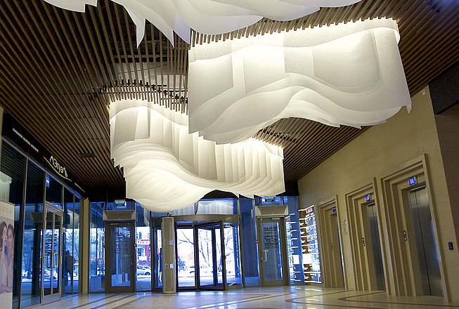 Дизайнерский потолок для торгового центра