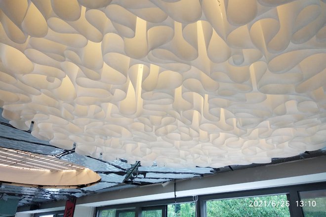 Дизайнерский потолок из негорючей бумаги