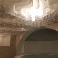 Бумажный потолок для бассейна. Тип потолка wave® ceiling