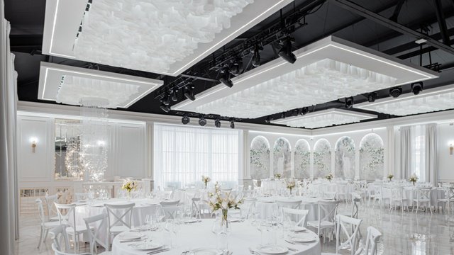 Белоснежный потолок Wave ceiling® для ресторана в Якутске