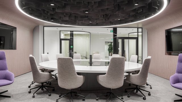 Офисный потолок Wave ceiling цвета графит