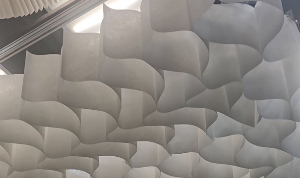 Живой кинетический потолок. Рабочее видео с монтажа