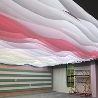 Разноцветное освещение подвесного потолка