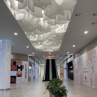 Оформление торгового центра в Казани. Подвесной потолок Паралюме